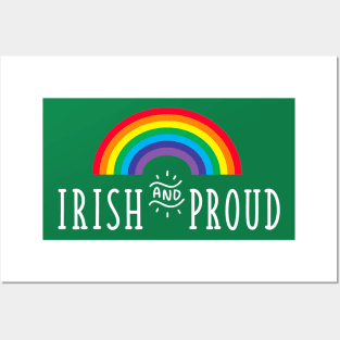 Irish and Proud Gay Pride Irish Pride Saint Patricks Day Rainbow Posters and Art